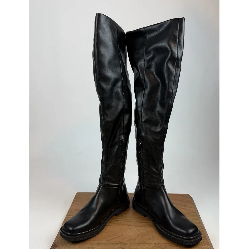 New Womens Franco Sarto Angeli Black Over the Knee Boots Shoes Size 8 M‎